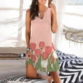 thumbnail image 1 of mtvxesu Robes pour Filles, Robe Débardeur d'Été Décontractée Ample à Imprimé Floral pour Femmes, Robe de Plage Ajourée Sans Manches, Robes Midi, 1 of 5