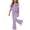 Purple, variant on Enyan Girls Clothes Short Sleeve Graphic Tee and Cargo Pants Set Summer Casual 2-Piece Outfit,7-8 Years
