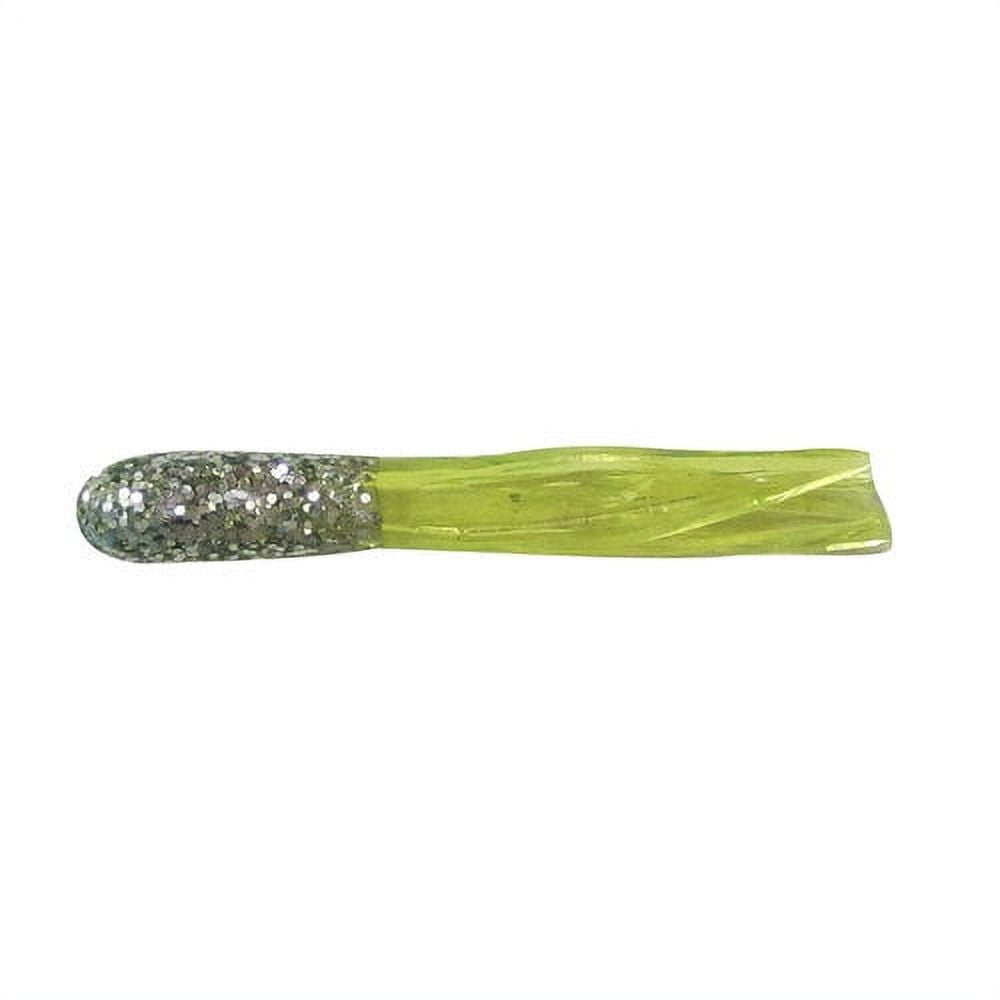 (6 pack) Creme 1.5" Mini Tail Lure, Green Glitter/Chartreuse