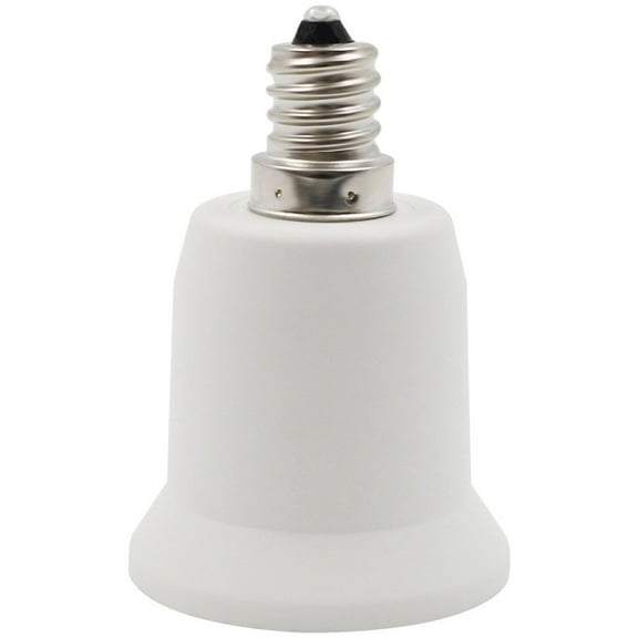 E12 to E27 Light Bulb Socket Adapter, Candelabra E12 to Medium Socket E26/E27 Converter Bulb Base Adapter for Ceiling Fans Light, Pendant Light, Chandelier, 120V/220V, White.