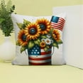 thumbnail image 4 of Funda de cojín de girasol | Funda de cojín de lino de 45 x 45 cm | Tejido suave y transpirable | Funda de cojín decorativa de doble cara con el Día de la Independencia | Decoración para sofá o sofá, 4 of 5