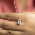 thumbnail image 3 of 3 Carat Oval IGI Certified Lab Grown Diamond Pendant Necklace For Women | FG-VS Solitaire Pendant Necklace 14K Yellow Gold | Quartze Split Bail, 3 of 8