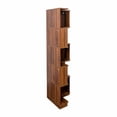 thumbnail image 4 of 5 Tier Corner Bookshelf  Bookcase with Baffle, Freestanding L Shaped Display Shelf Stand for Home Office, Living Room, Bedroom, Kitchen, Walnut, 4 of 9