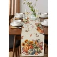 thumbnail image 2 of Table Runners 48 Inches Long Dress Scarves, Green Orange Blue Pumpkin Farmhouse Kitchen/Dining Table Runner, Short Coffee Tablerunners, Thanksgiving Fall Leaves Weeping 13x48 Inch, 2 of 7