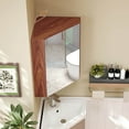 thumbnail image 4 of Costway 23.5" Wall Mounted Storage Organizer Corner Medicine Cabinet with Mirror Brown, 4 of 10