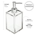 thumbnail image 2 of Clear Acrylic Refillable Soap Dispenser with Rust Proof Stainless Steel Pump, Modern Square Liquid Hand Soap Dispenser for Bathroom Vanity, Sturdy Dish Soap Dispenser for Kitchen Sink | 12 oz, 1 Pack, 2 of 5