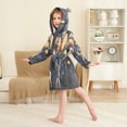 thumbnail image 4 of FORMRS Niños Bathrobe Unisex Hooded Robe Soft Plush Pajamas Sleepwear, Size 4-6T, Watercolor Astronaut, 4 of 7
