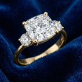 thumbnail image 4 of Pompeii 3 1/2Ct Cushion & Round Cut Moissanite Engagement Ring 14k Yellow Gold (,), 4 of 5