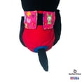 thumbnail image 3 of Barkertime Pink Skeleton Figures on Red Waterproof Premium Dog Diaper - Made in USA, 3 of 6