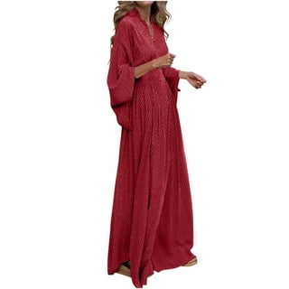 knee length dresses for ladies Burnout Velvet Long Sleeve Maxi Dress - Red Rose Gold