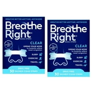 2 Pack - Breathe Right Nasal Strips, Small/Medium, Clear, 30 Each