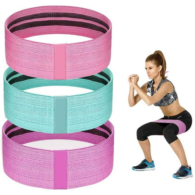 Bandes de Résistance pour Jambes et Fesses, Bandes de Boucle d'Entraînement en Tissu, Ensemble de 3