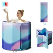 JieC Folding Bathtub Portable Adult Spa Bath Tub Soaking Tub Hot Ice Bathtub Kids Pool,Purple