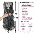 thumbnail image 3 of 24" 7Pcs 16 Clips Long Curly Straight Full Head Clip in Synthetic Hair Extensions Double Weft, 3 of 6