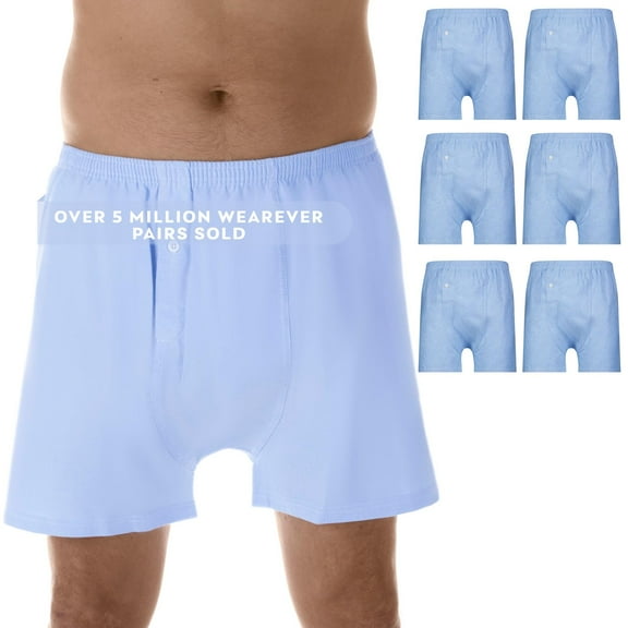 Wearever Men's Incontinence Underwear Bladder Control 2-in-1 Boxers, Washable 6-Pack