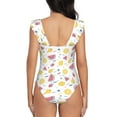 thumbnail image 6 of Yiaed Watermelon And Lemon Print Women's Ruffled One Piece Swimsuit V Neck Swimwear Slimming Monokini for Woman-XX-Large, 6 of 8