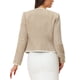 thumbnail image 3 of Blazer corto de oficina de tweed a cuadros para mujer INSPIRE CHIC XS color caqui, 3 of 6