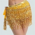thumbnail image 3 of Sequined Fringed Waist Chain Belly Dance Chain Lace-up Waist Scarf Sequined Fringed Skirt, 3 of 7