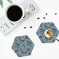 thumbnail image 4 of Naloa Underwater Animals and Flowers Leather Coasters for Drinks, Durable Drink Coasters 4 Set for Tabletop Protection, Luxurious Home Décor and Housewarming Gift ( {designName})Hexagon, 4 of 6