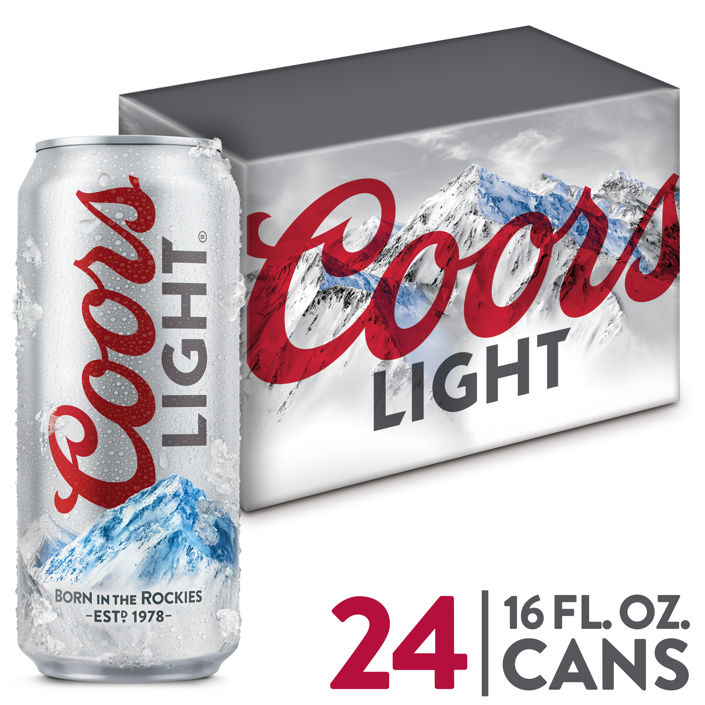 Coors Light Lager Beer 24 Pack 16 Fl Oz Cans Walmart Walmart