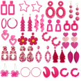thumbnail image 2 of Boucles d'Oreilles Roses Rose Rouge Tout Style Vacances Boucles d'Oreilles d'Été Fille,Style 18, 2 of 3
