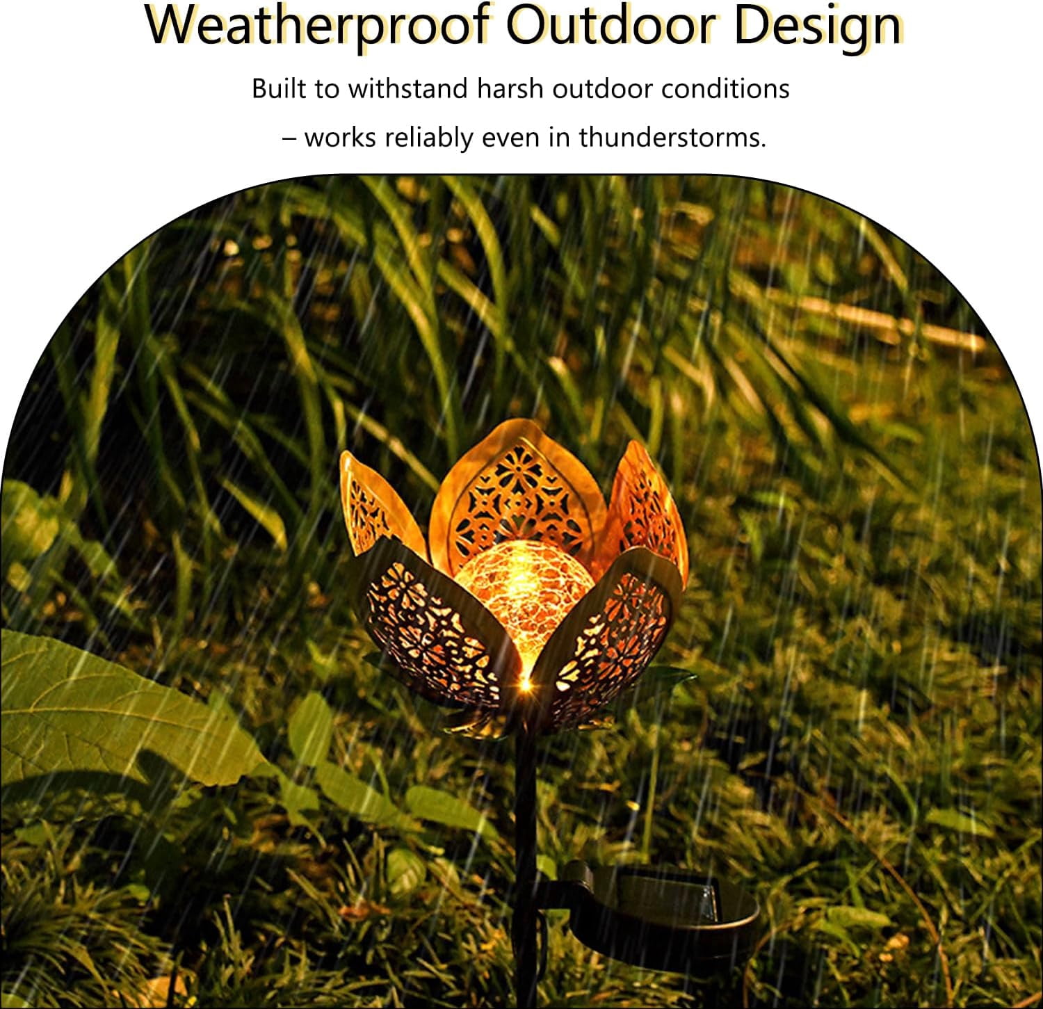 Solar Lights Outdoor Garden Decor,LED Lotus Flower Lamp, Metal Tulip Solar Lawn Lamp for Courtyard Decoration, Garden Gifts for Women