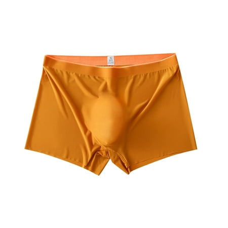 Summer Savings Clearance 2025  Mens Boxer Briefs  Men s Ice Silk Underwear Seamless Boxer Briefs with Pouch Moisture-Wicking Breathable Cool Boxers L-4XL
