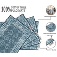 thumbnail image 4 of Vargottam Placemats- Placemat For Dining Table, Set Of 4- Printed & Reversible CottonNapkin-IndoorPlacematsFor Home & Kitchen Dining Table- Asian Batik Block (Teal Blue), 4 of 5