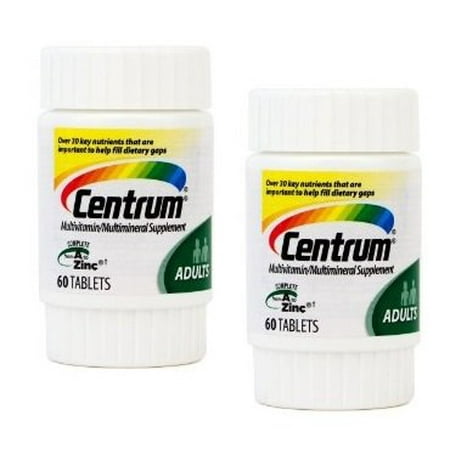 2 Pack: Centrum Multi-vitamin Multi-mineral Supplement Complete From a to Zinc to Help Protect Your Health As YOU AGE for Adults MEN and Women Over -  Travel Size of 60 Tablet