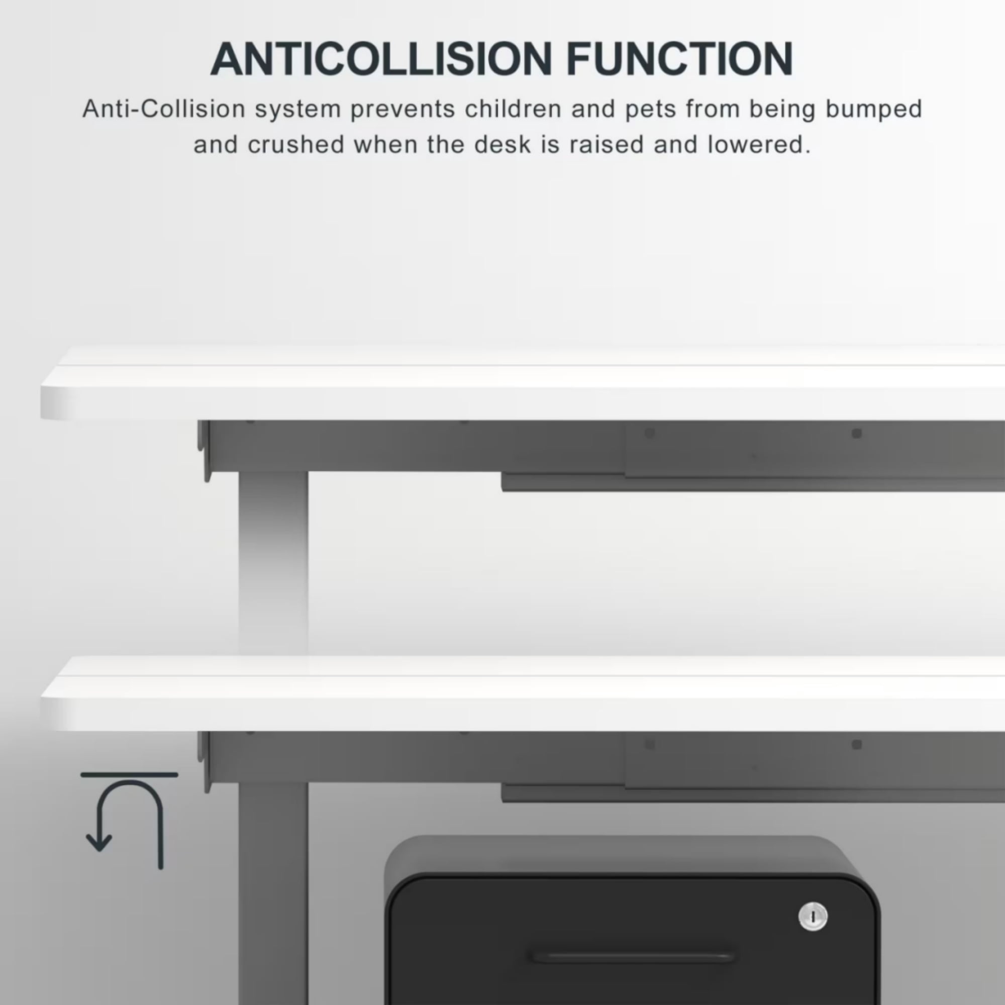 GARITIN 55-Inch Electric Standing Desk with Two-Piece Tabletop, Height Adjustable Sit Stand Desk with Motor Lift System, Home Office Computer Workstation, Grey Frame with White Top