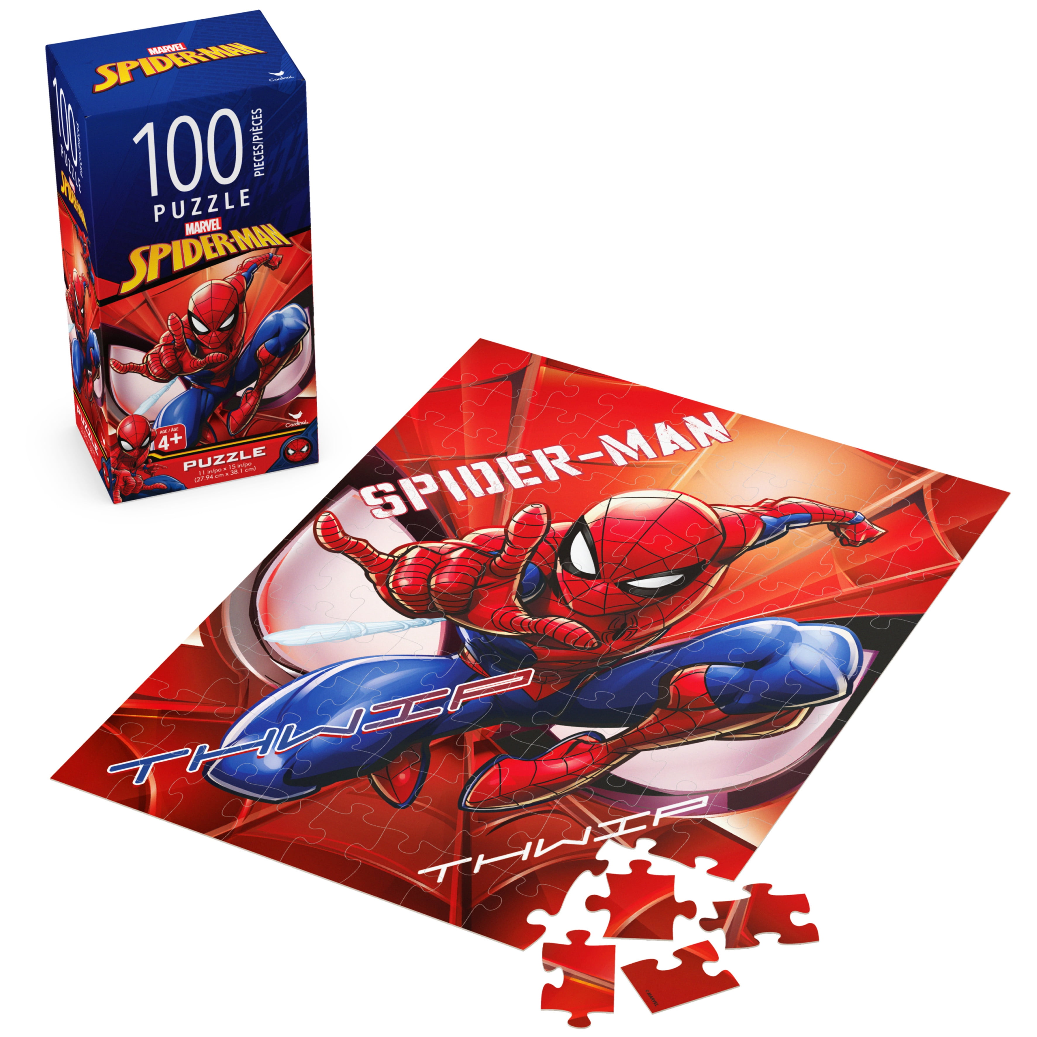 4 in 1 Marvel Spiderman Vertical Jigsaw Puzzle 140 Pieces for Kids, 35 Pc  Each