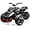 Black, variant on Lumiparty 12V Kids Electric Ride on Truck & ATV Motorcycle with 3 Wheels, 2x55W Motor, 2 Speeds, LED Lights, Music, USB, Horn, Battery Powered Toy Vehicle for Boy Girl, Red