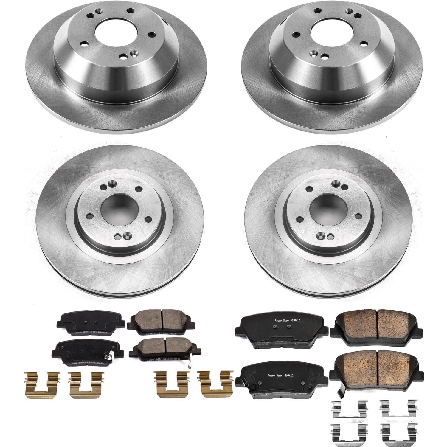 PowerStop Front and Rear Stock Replacement Brake Pad and Rotor Kit Fits: HYUNDAI KIA Select Models KOE8009