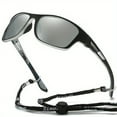thumbnail image 3 of 1 Pce Lunettes de Soleil Rétro Polarisées Élégantes avec Sangle Ajustable - Accessoires Hommes Femmes pour Sports de Plein Air, Vacances, Voyage, Conduite, Pêche, Cyclisme, Décors et Accessoires Photo, 3 of 5