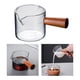 thumbnail image 3 of Taza medidora con pico,Mini espresso transparente de vidrio con alto contenido de borosilicato,Taza medidora de doble pico Taza de leche,Dispensador con Mango de Madera 51 100ML,Vaso de chupito, 3 of 9
