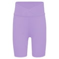 thumbnail image 3 of Lejafay Girls Athletic Swim Shorts Solid Color Shorts Sport Cheer Workout Running Light Purple 110, 3 of 5