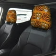 thumbnail image 2 of Uemuo Tiger Printed 2 PCS Car All-Inclusive Headrest Cover, Headrest Protector, Soft Elastic Breathable Seat Headrest Anti-Dirty Cover Headrest Cover Protector, 2 of 6