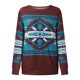 thumbnail image 4 of Puntoco Moda Mujer O-cuello Camiseta de manga larga Otoño Impresión Blusa suelta tops Sudadera Puntoco Puntoco-3716, 4 of 7