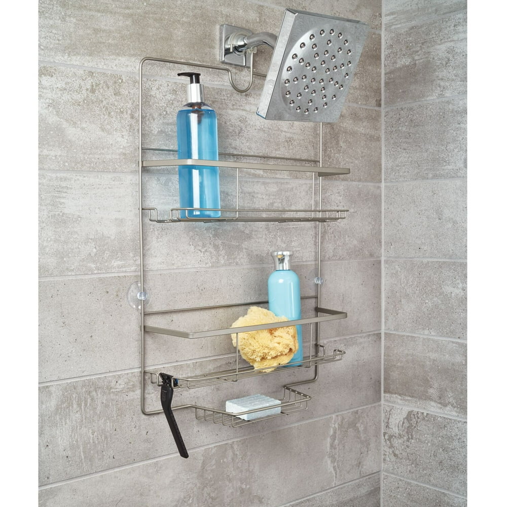 iDesign Everett Wide Metal Hanging Shower Caddy, Satin