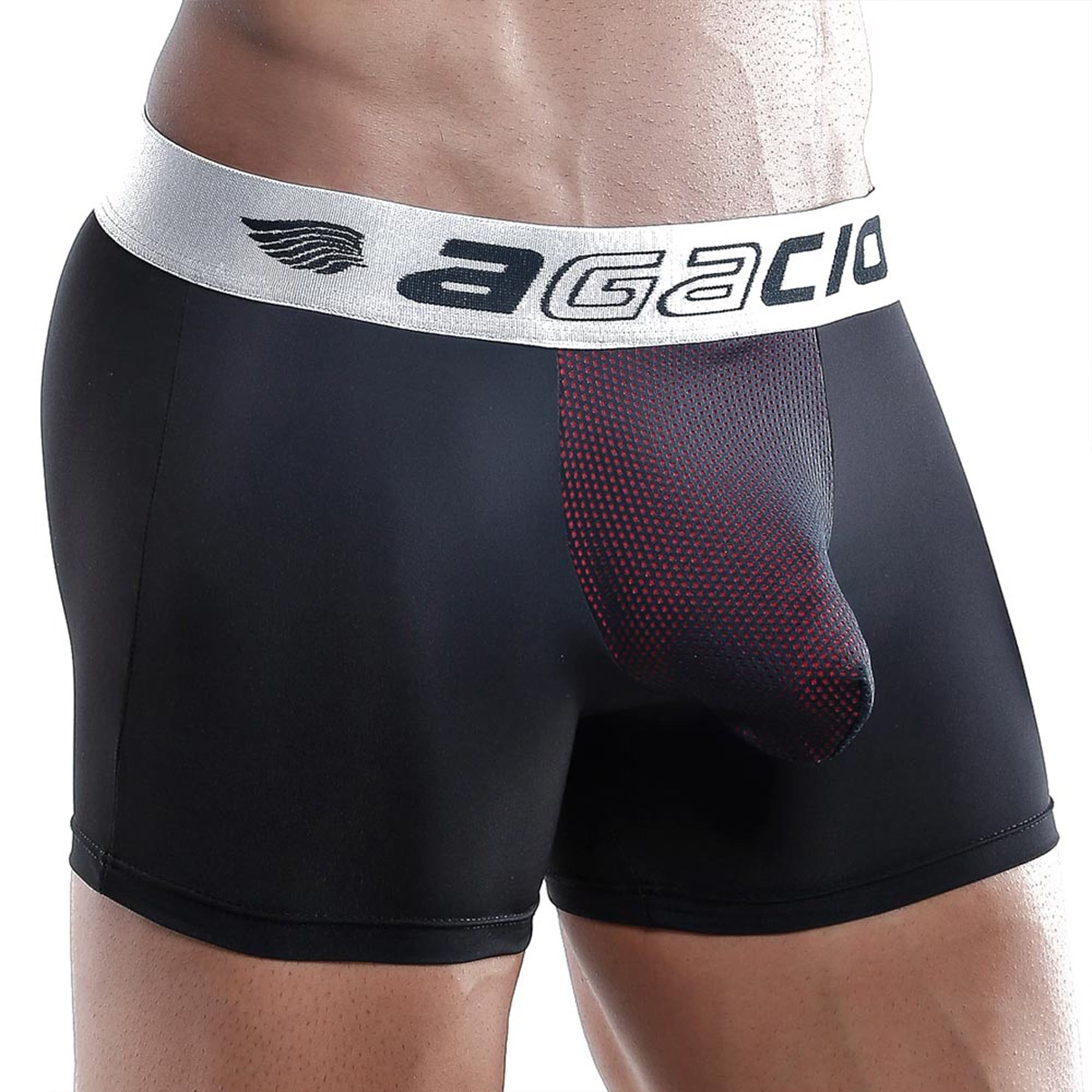 Mens Comfortable Soft Boxer Trunk Mesh Pouch Enhancing Tight Shorts Underwear 