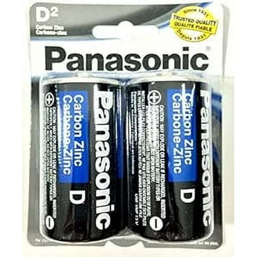 2Pc Size D Panasonic Batteries Super Heavy Duty Power Zinc Carbon