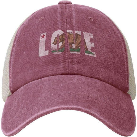 Love California Republic Cowboy Hat Men Vintage Mesh Baseball Cap Women Dad Hat Sun Hat Trucker Hat Black