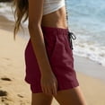 thumbnail image 6 of Admvng Women's Summer Casual Cotton Linen Plus Size Drawstring Shorts Elastic Waist Loose Shorts with Pockets, 6 of 9