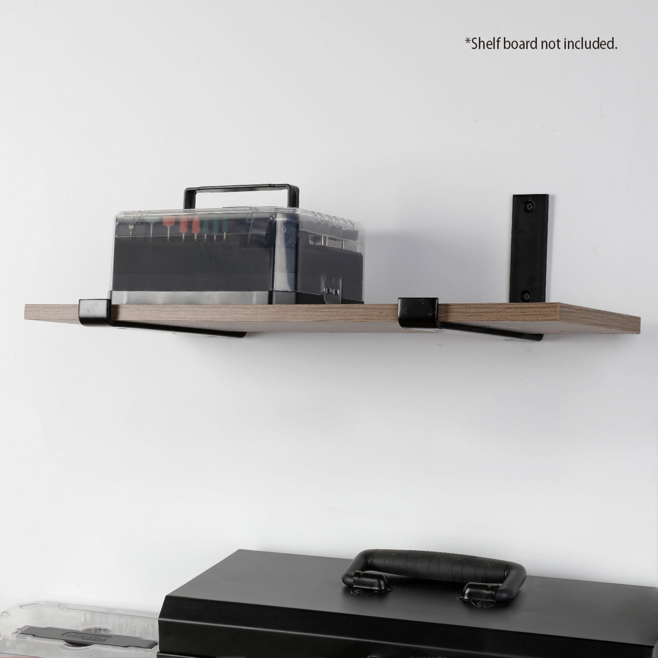 Hyper Tough L-Shape Shelf Bracket, Black, 2-Pack