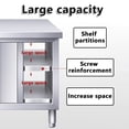 thumbnail image 5 of Kitchen Prep Table Stainless Steel Kitchen Cabinet,Stainless Steel Commercial Worktable W/Sliding Doors For Prep & Work, Heavy Duty Workbench W/Cabinet, For Home, Restaurant, Hotel And Garage, 5 of 7