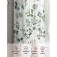 thumbnail image 6 of Botanical Leaf Print Sheer Curtains 63 Inch Length 2 Panels Set, Spring Emerald Foliage Eucalyptus Voile Window Treatment Rod Pocket Curtains Sheers Drapes for Bedroom/Living Room/Kitchen 52x"63"x2, 6 of 7