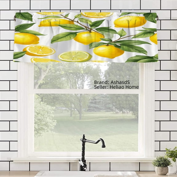 AshasdS Citrus Lemon Lime Polyester Window Valance Curtain for Home Kitchen Living Room Bedroom Bathroom Decor 54x18 inch