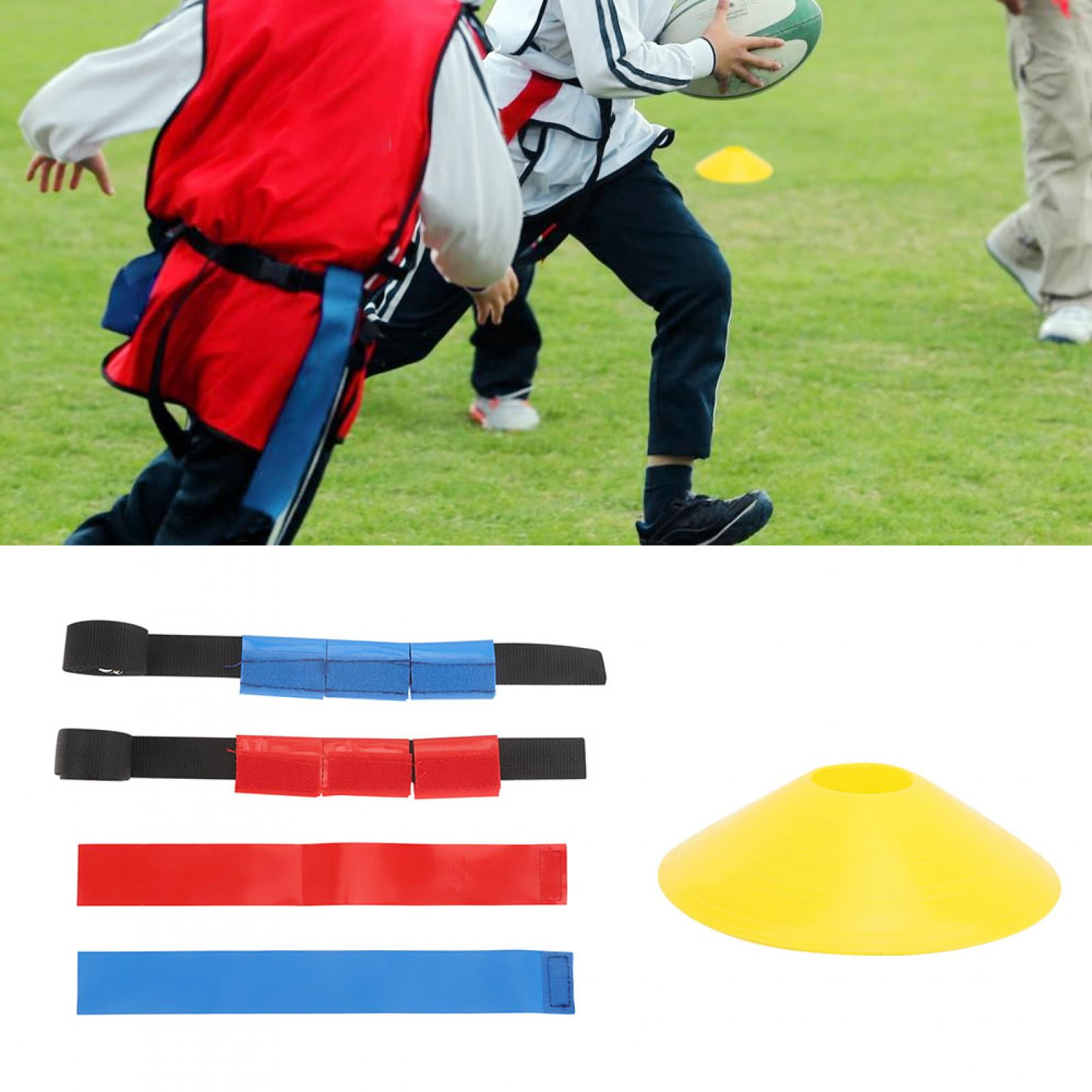 YLSHRF PVC Soft 10 Player Football Site Sign Plate Sandbag Soccer Belt Tag Waist Flag Kit,Football Waist Tag,Soccer Belt Flag