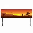 thumbnail image 3 of Western Headboard, Silhouette of Cowboy in Wild West Sunset Scene American Culture Image Print, Upholstered Decorative Metal Bed Headboard with Memory Foam, King Size, Orange, by Ambesonne, 3 of 4