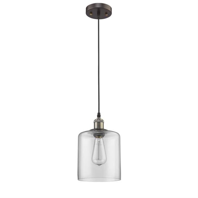 7 in. Shade Lighting Ironclad Industrial-Style 1 Light Ceiling Mini Pendant - Oil Rubbed Bronze